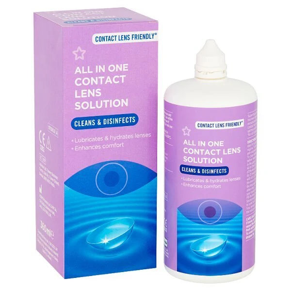 ALL IN ONE CONTACT LENS SOLUTION 360ML CLEANS,DISI