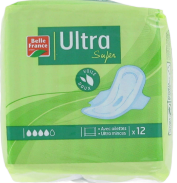 BELLE FRANCE ULTRA MINCE SUPER+ PADS B/12
