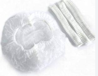DISPOSABLE SURGICAL WHITE CAP CRIMPED (BONNETS)