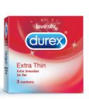 DUREX EXTRA THIN,SENSATION CONDOMS B/3