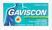 GAVISCON CHEWABLE TABS 500MG/ 267MG/160MG B/20