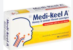 MEDI-KEEL A HONEY LEMON THROAT LOZENGES
