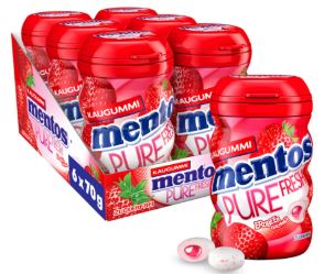 MENTOS FULL FRESH CHEWING GUM STRAWBERRY F. B/18